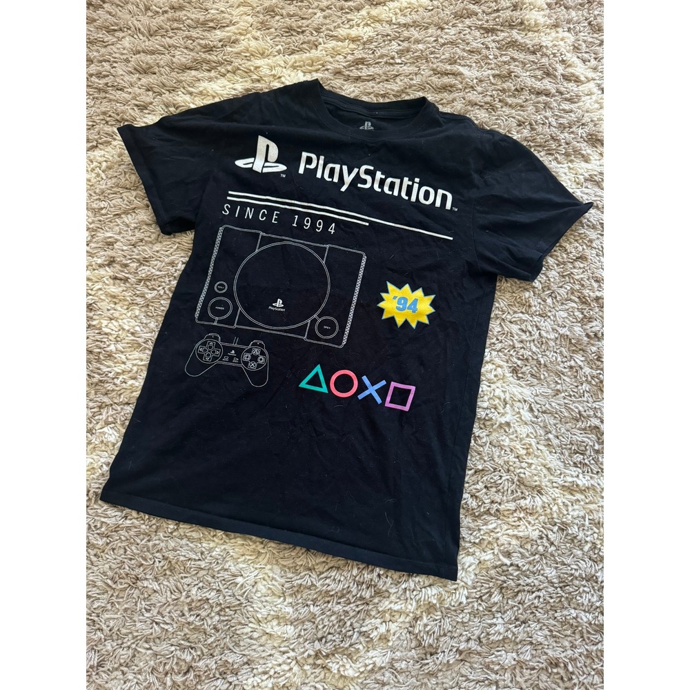 PlayStation Since 1994 Retro PS1 Console Graphic T-Shirt Black Small - Picture 2 of 4